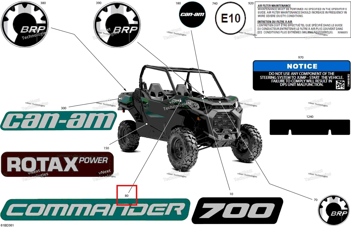 Деталь 704908563 на схеме узла 2024 Can-Am Commander 700 EFI - DPS - 9PRA - Tundra Green - 60