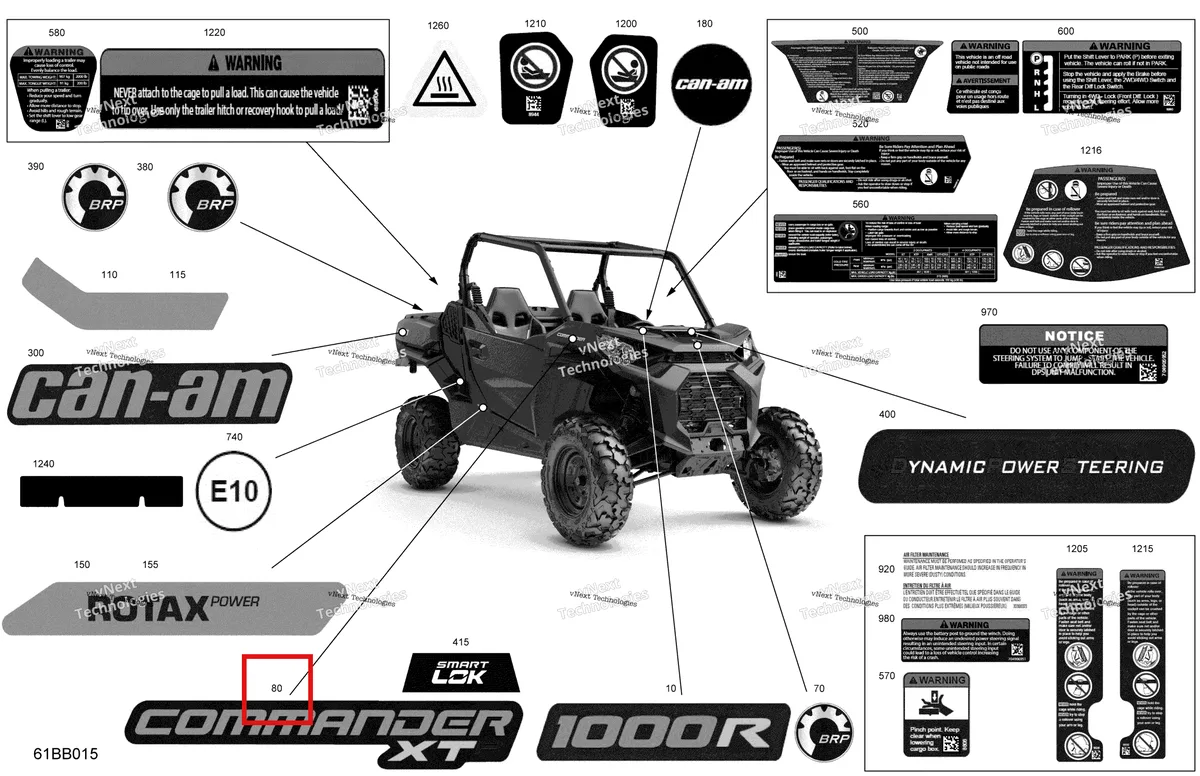 Деталь 704908565 на схеме узла 2022 Can-Am Commander 1000R EFI - XTP Body - Decals
