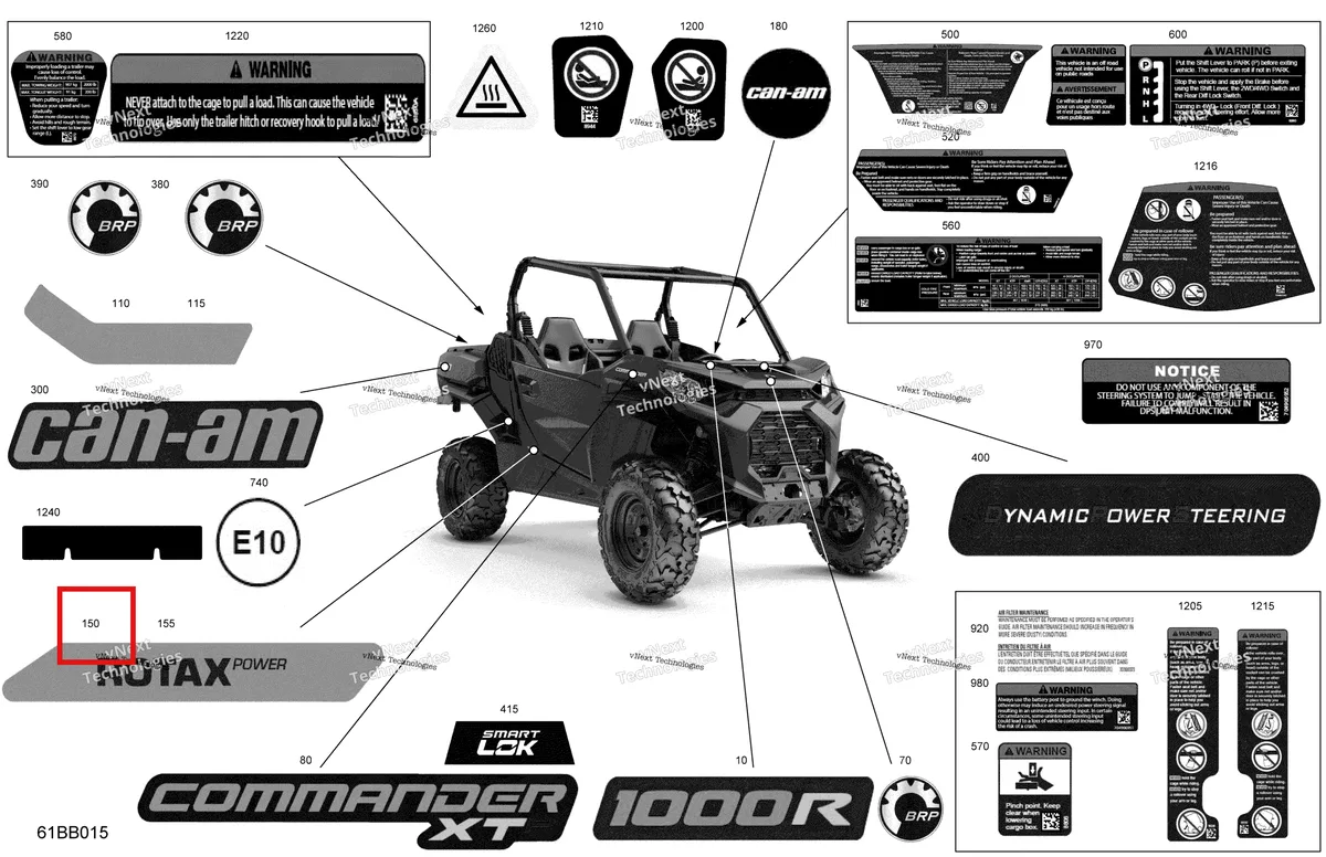 Деталь 704908571 на схеме узла 2022 Can-Am Commander 1000R EFI - XTP Body - Decals