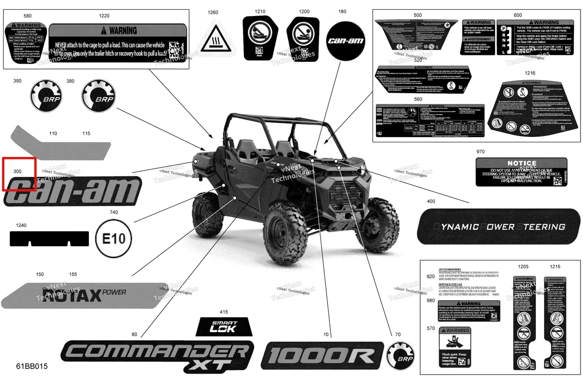 Деталь 704908575 на схеме узла 2022 Can-Am Commander 1000R EFI - XTP Body - Decals