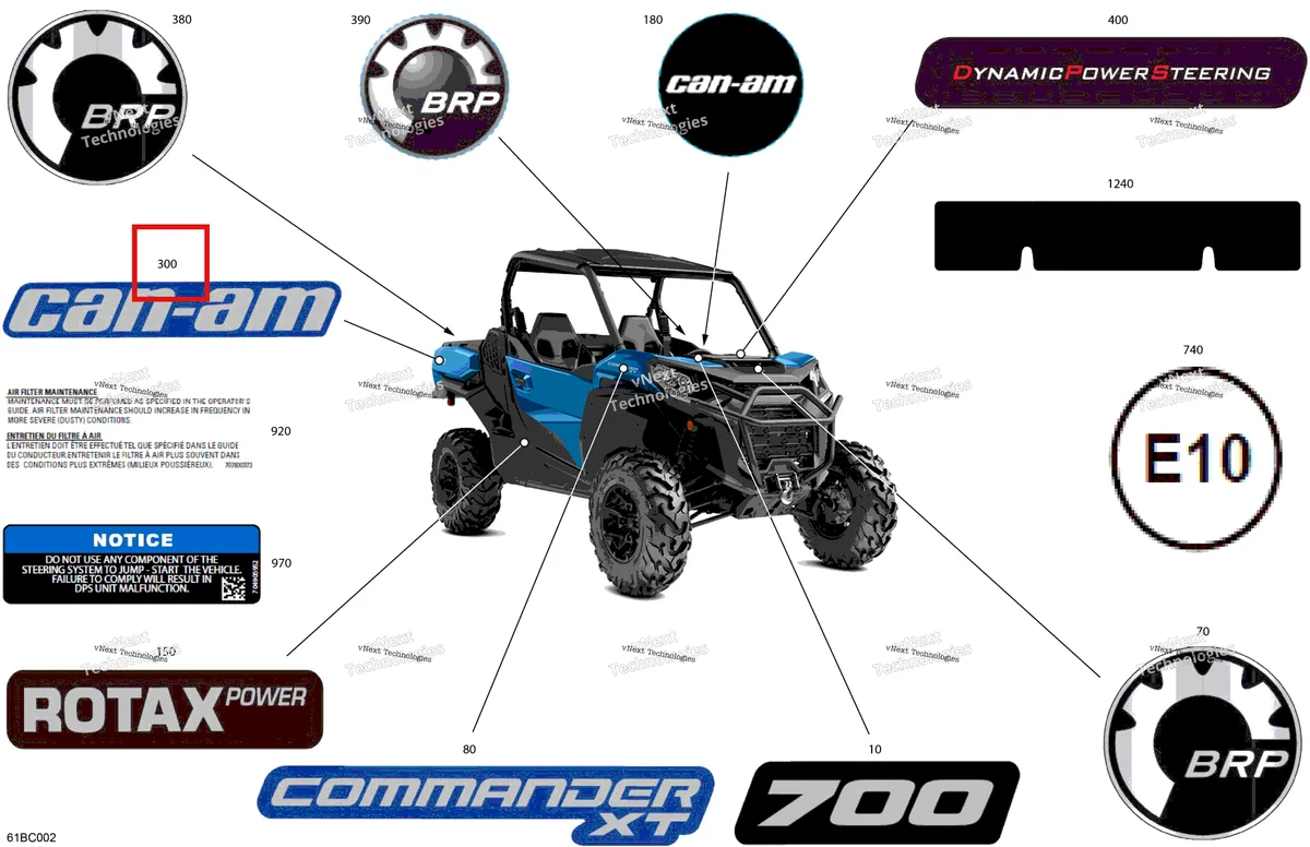 Деталь 704908577 на схеме узла 2023 Can-Am Commander 700 EFI - XT Body - Decals