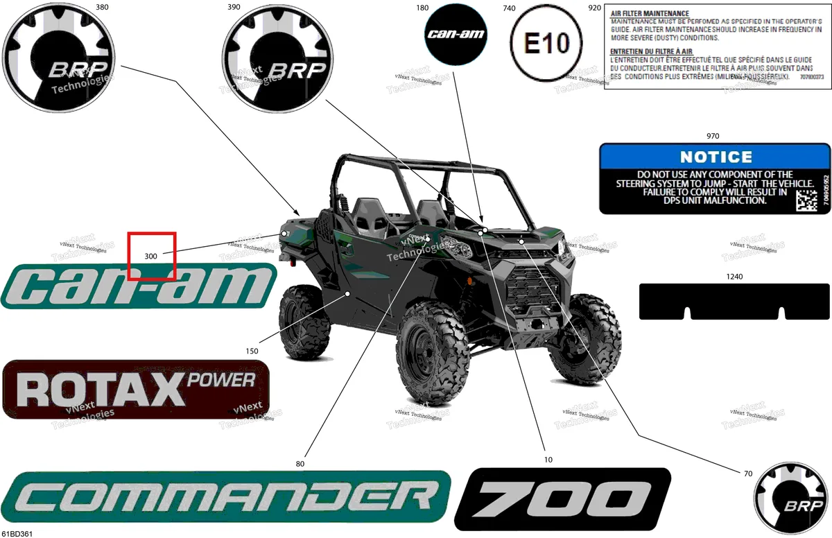 Деталь 704908578 на схеме узла 2024 Can-Am Commander 700 EFI - DPS - 9PRA - Tundra Green - 60
