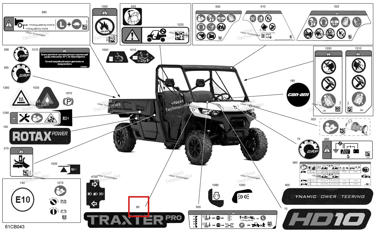 Деталь 704908610 на схеме узла 2022 Can-Am Traxter PRO HD10 - DPS - CE Body - Decals