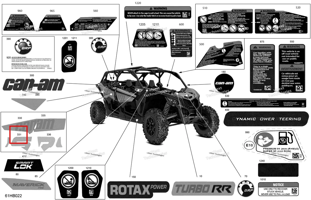 Деталь 704908611 на схеме узла 2022 Can-Am Maverick MAX Turbo RR - RS Body - Decals