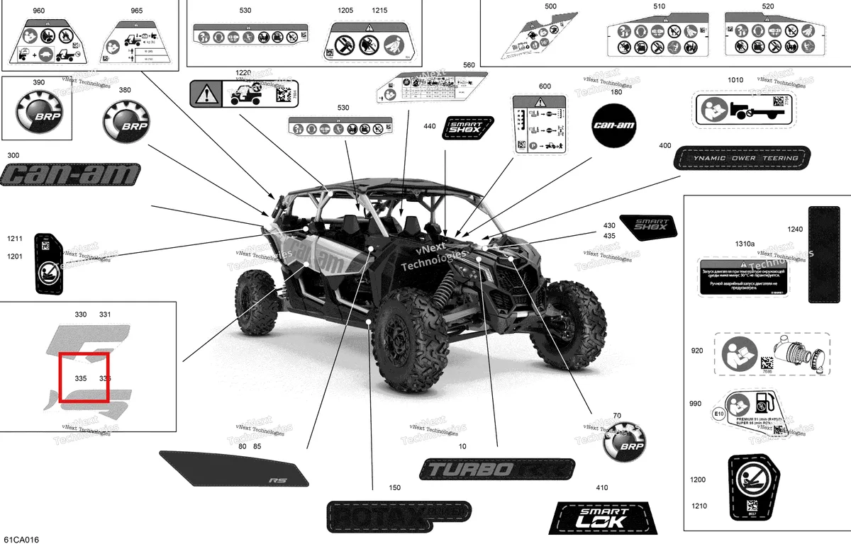 Деталь 704908612 на схеме узла 2021 Can-Am Maverick MAX Turbo RR - XRS - CE Body - Decals