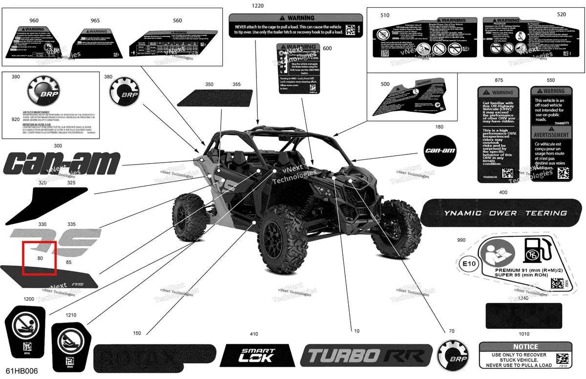 Деталь 704908635 на схеме узла 2022 Can-Am Maverick Turbo RR - RS Body - Decals