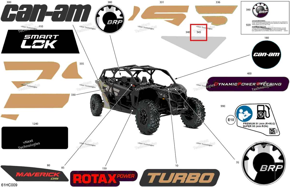 Деталь 704908647 на схеме узла 2023 Can-Am Maverick MAX Turbo - DS Body - Decals
