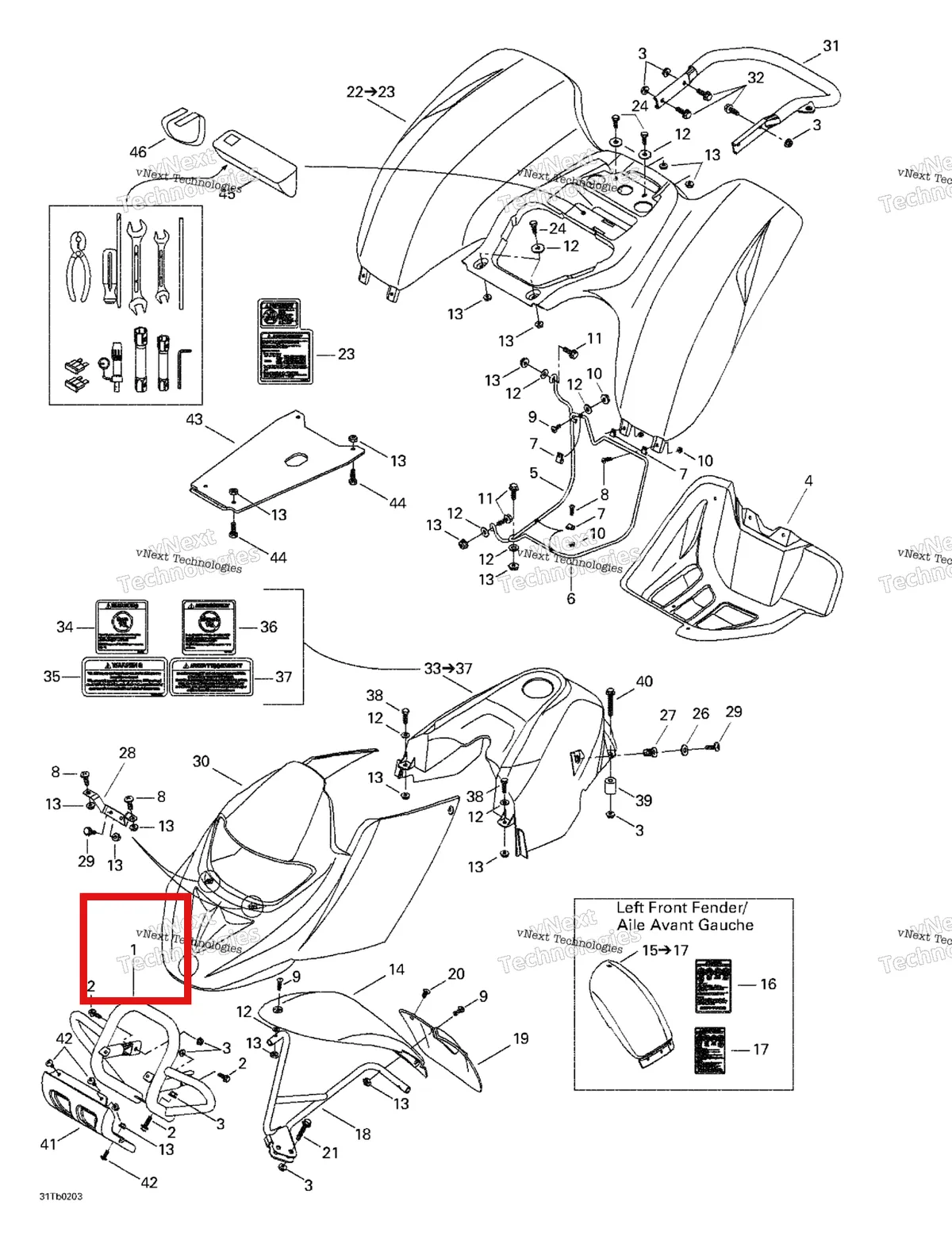 Деталь 705000142 на схеме узла 2002 Can-Am DS 650 Body