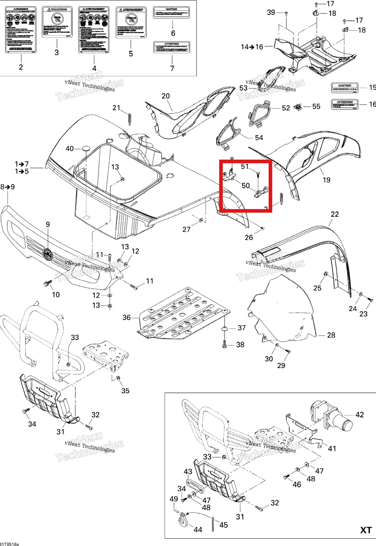 Деталь 705000311 на схеме узла Body And Accessories 1