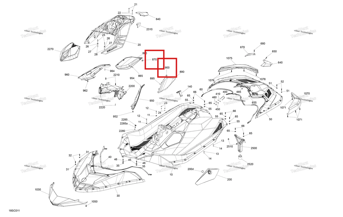 Деталь 705000321 (Деталь Oval Washer) на схеме узла 2023 Sea-Doo SPARK 60, 2022 Body - System