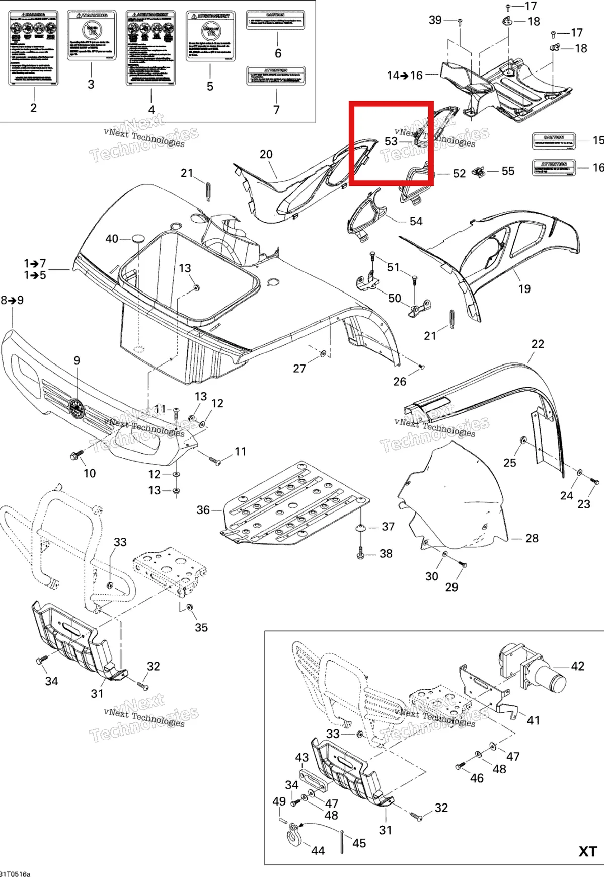 Деталь 705000366 на схеме узла Body And Accessories 1