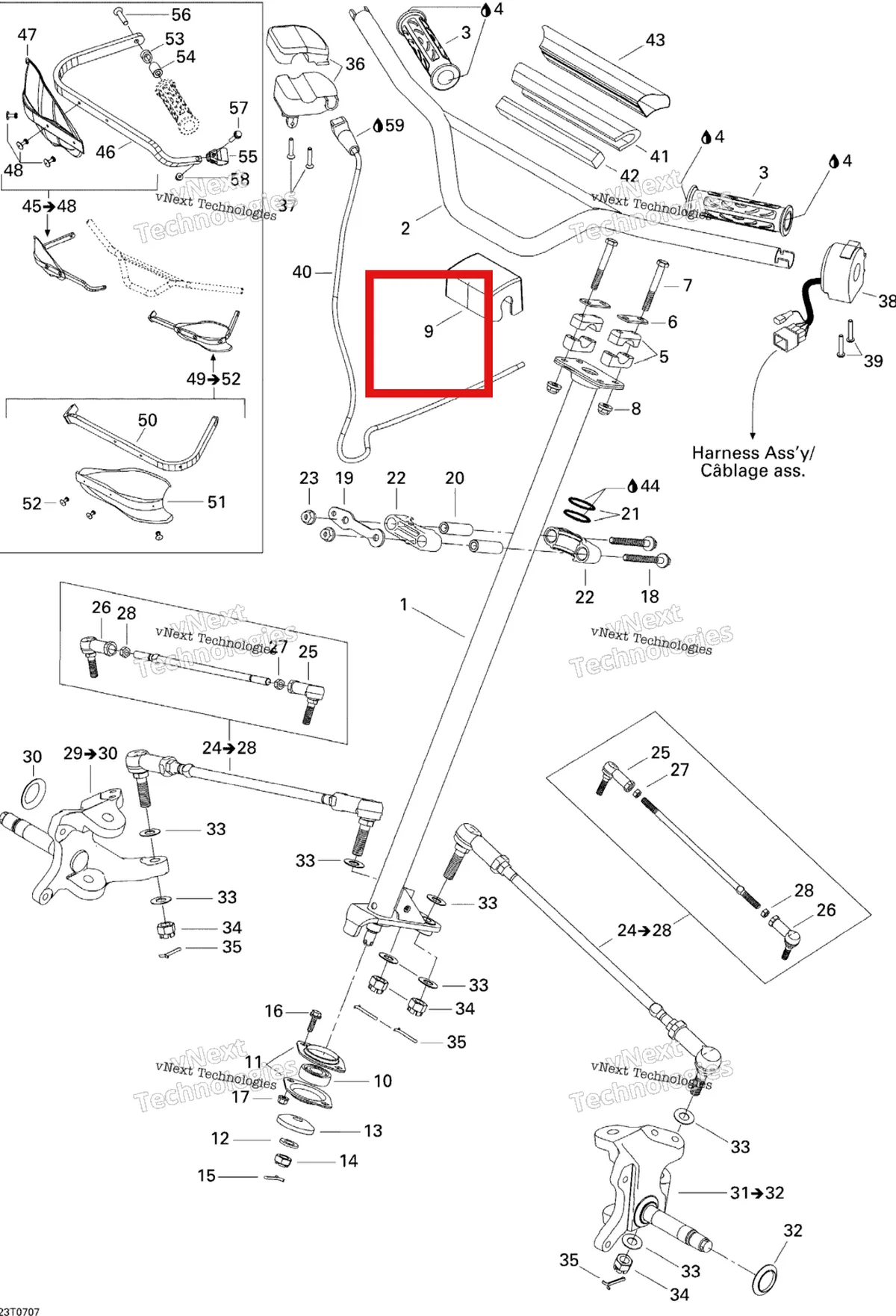 Деталь 705000371 на схеме узла 2007 Can-Am DS 650 X Steering System