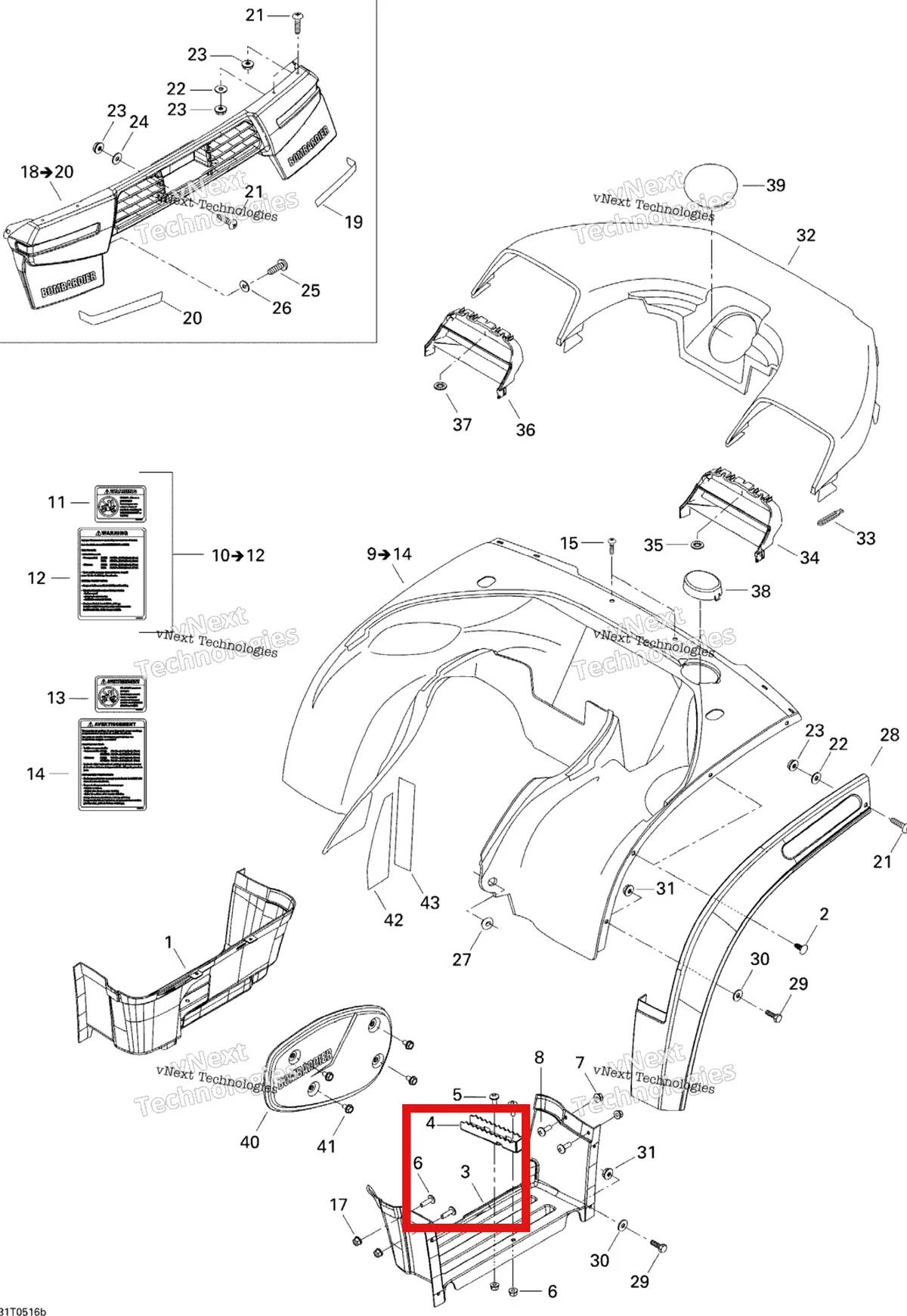 Деталь 705000536 на схеме узла Body And Accessories 2