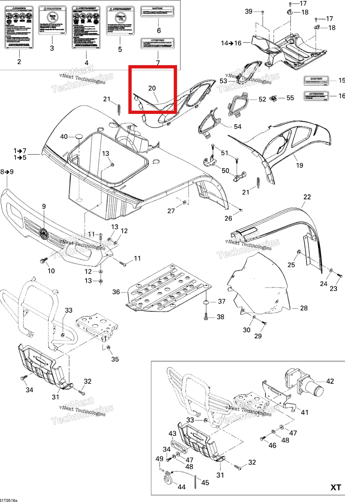 Деталь 705000571 на схеме узла Body And Accessories 1