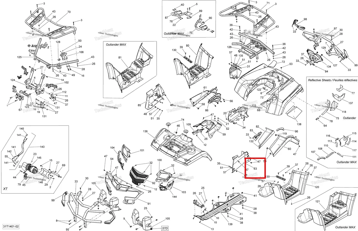 Деталь 705000652 на схеме узла 2014 Can-Am OUTLANDER 400 EFI, STD, XT Body And Accessories