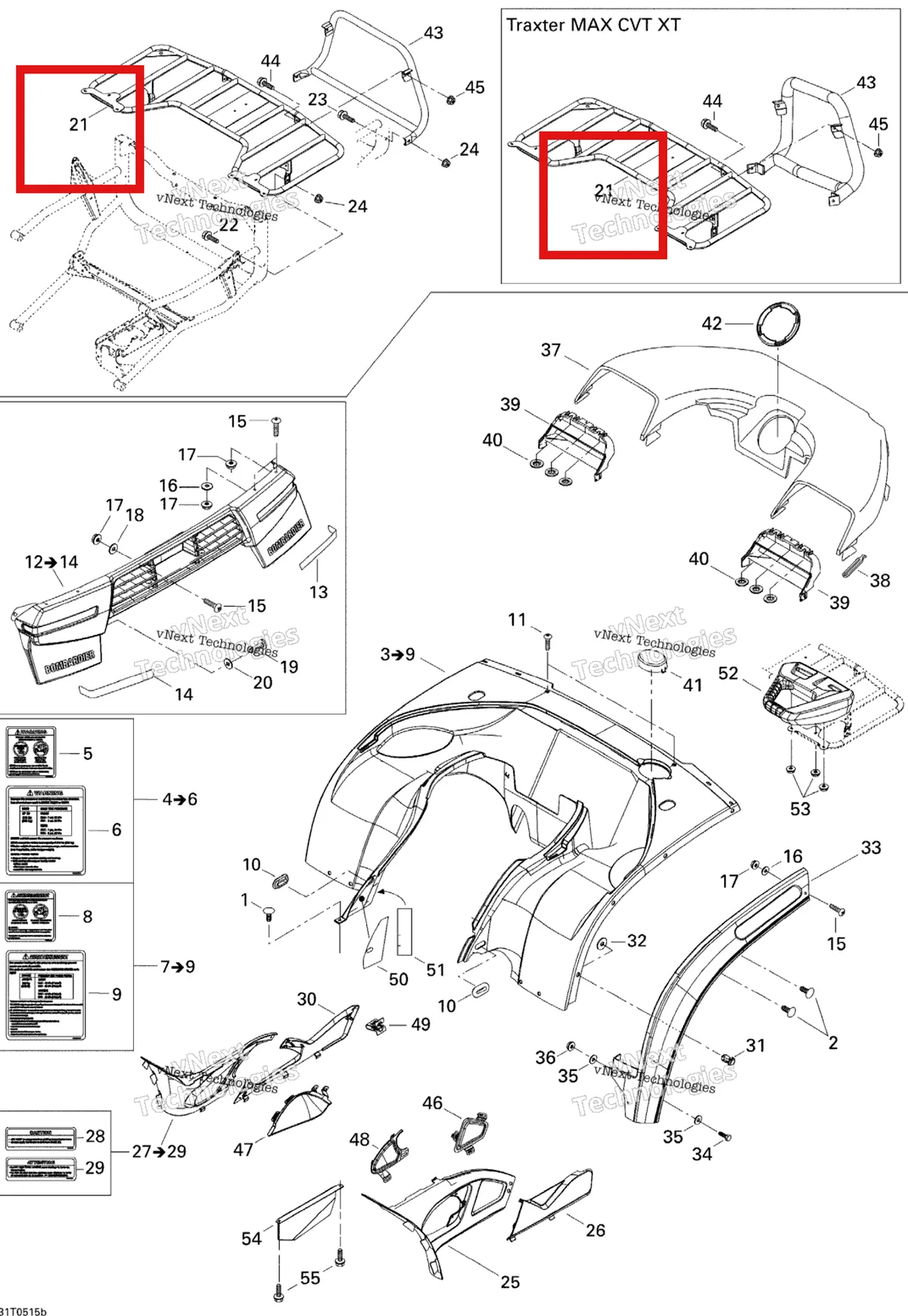 Деталь 705000674 на схеме узла 2005 Can-Am Traxter Max CVT 650 Body And Accessories, Rear View