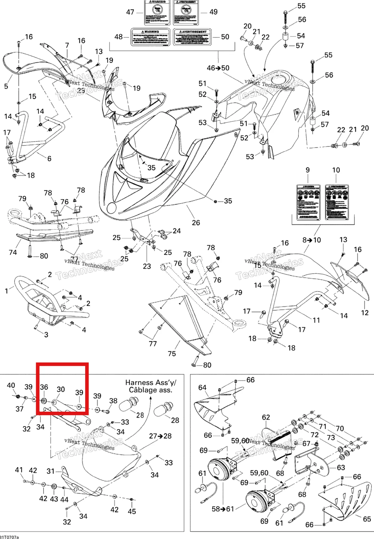 Деталь 705000905 на схеме узла 2007 Can-Am DS 650 X Body And Accessories