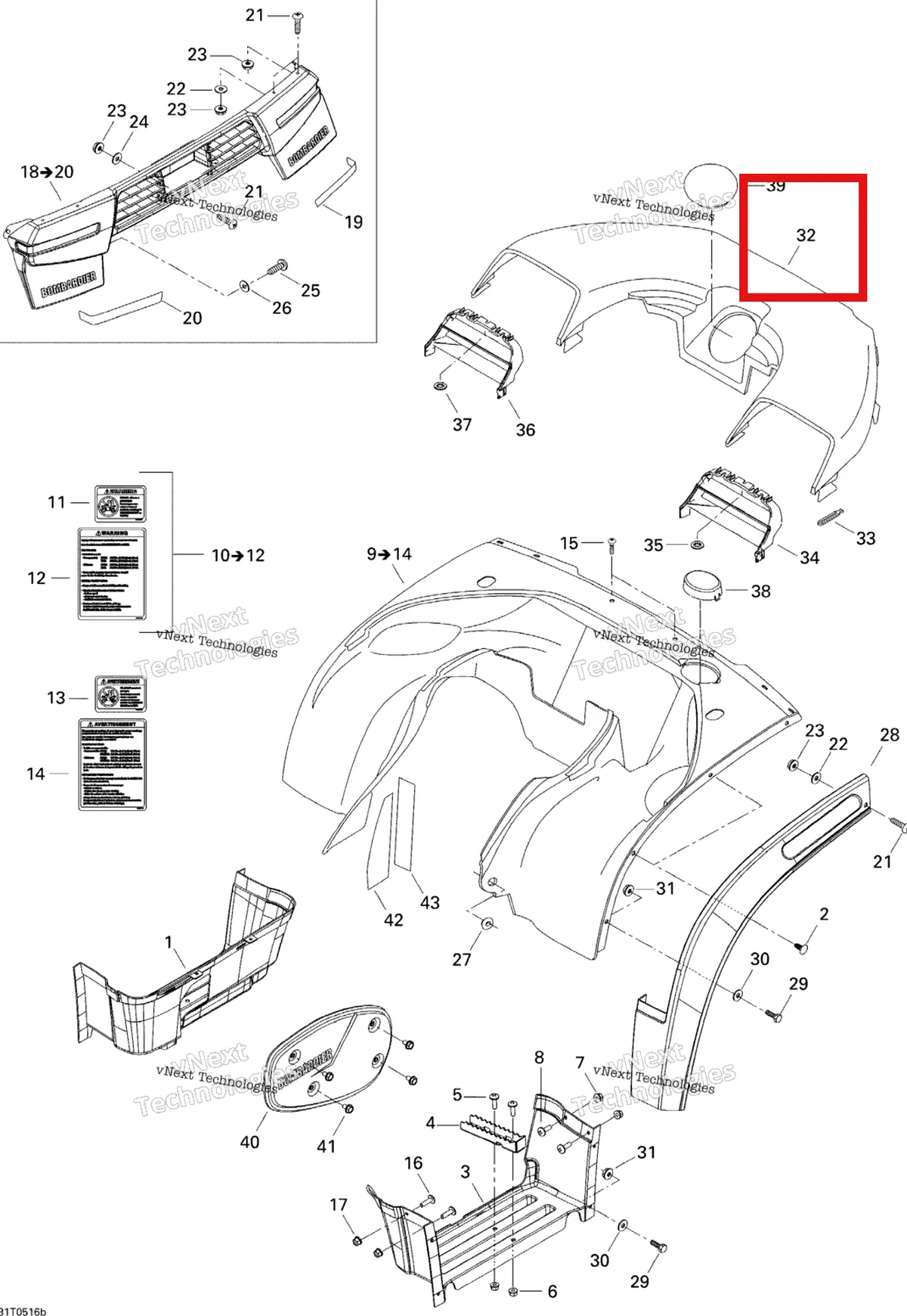Деталь 705000973 на схеме узла Body And Accessories 2