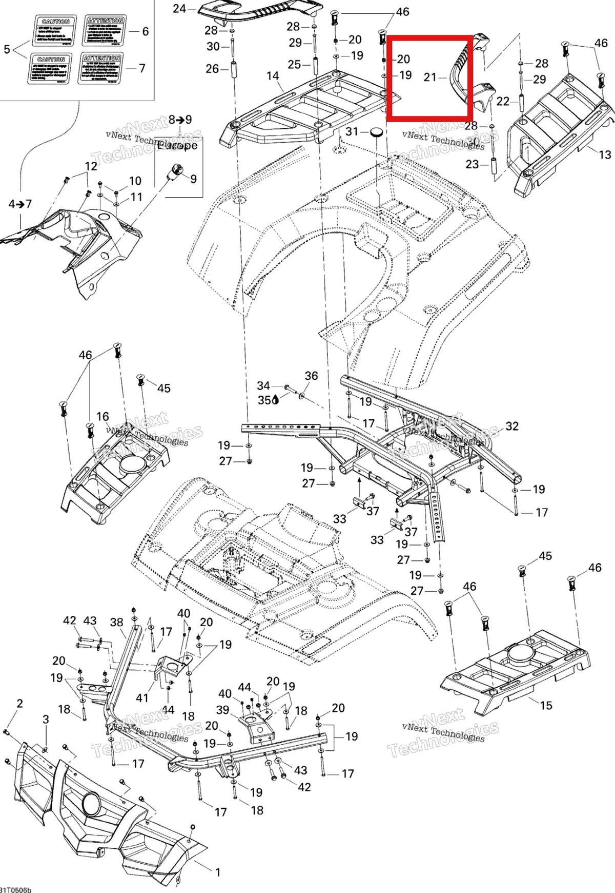 Деталь 705000979 на схеме узла 2005 Can-Am Outlander MAX 400 Body And Accessories 2
