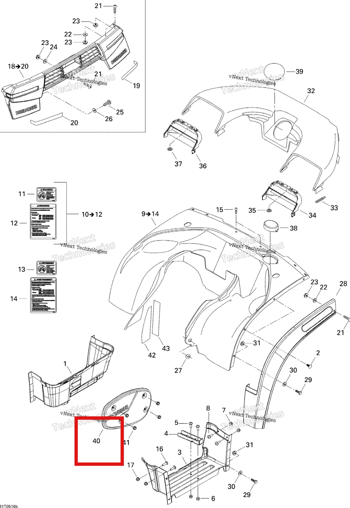 Деталь 705001124 на схеме узла Body And Accessories 2