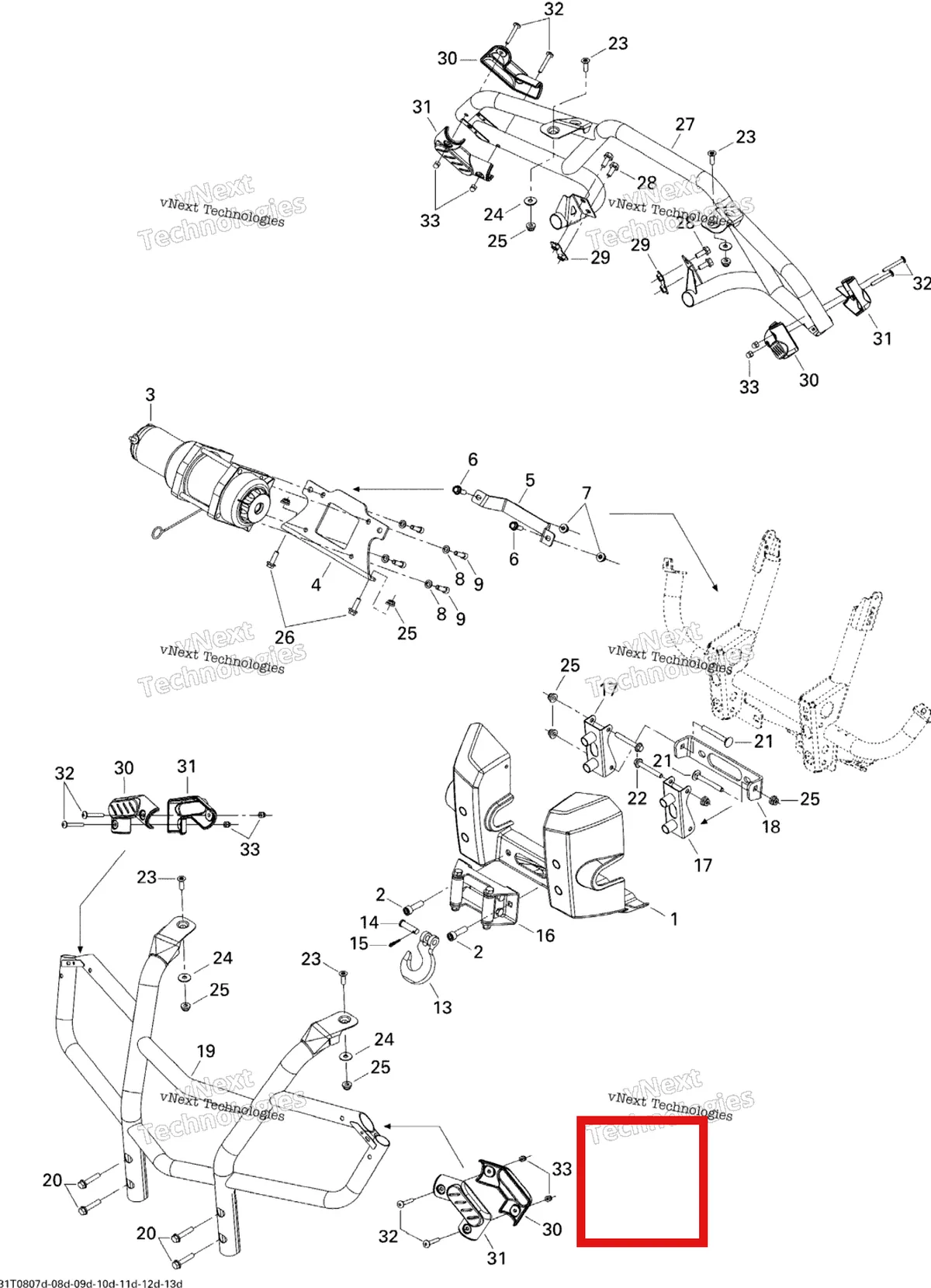 Деталь 705001351 (Mounting пластина чёрный Can-Am Outlander MAX 800 XT (2008) (705001351)) на схеме узла 2008 Can-Am Outlander 500 XT Body And Accessories Xt