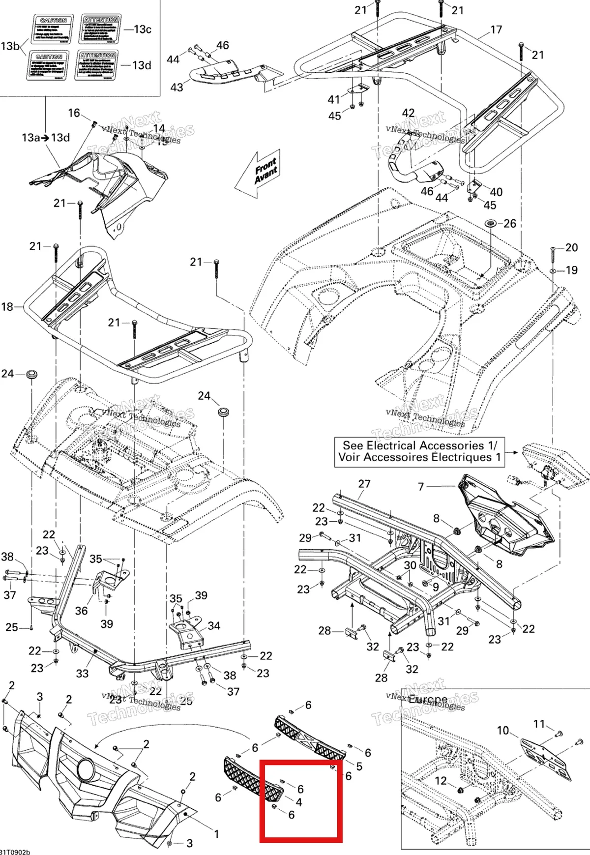 Деталь 705001679 на схеме узла 2009 Can-Am Outlander Max 400 EFI Body And Accessories 2