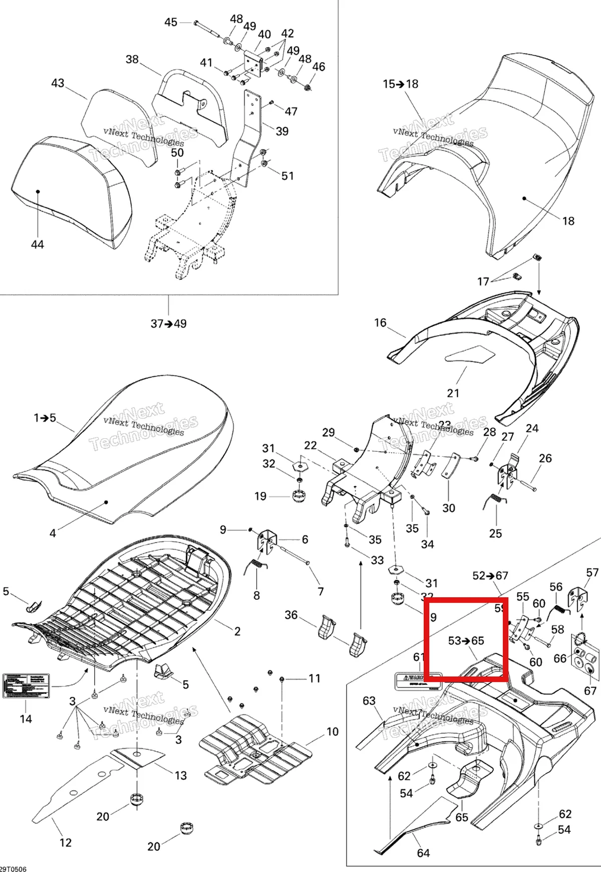 Деталь 705001687 на схеме узла 2005 Can-Am Outlander MAX 400 Seat