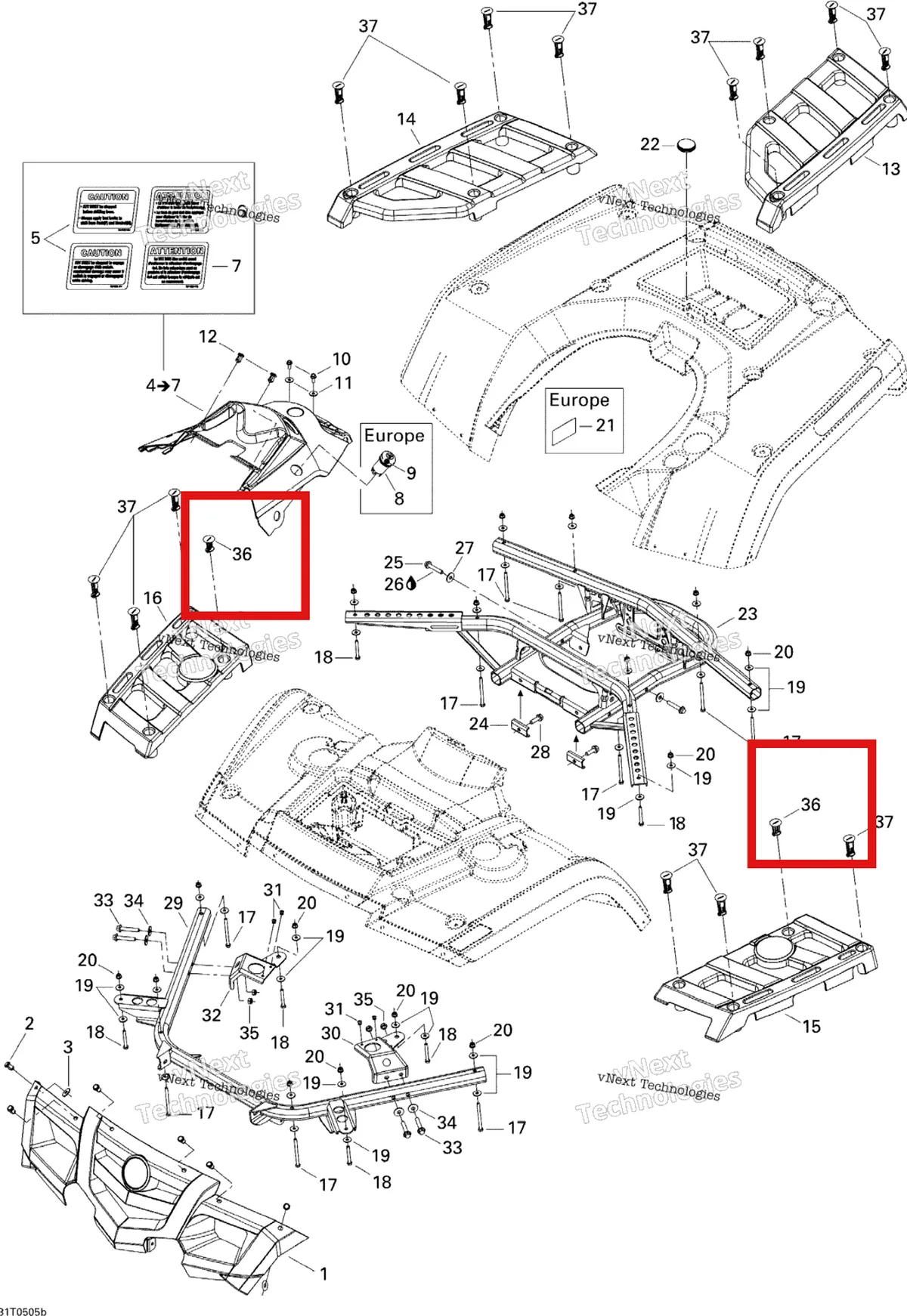 Деталь 705001689 на схеме узла 2005 Can-Am Outlander 330/400 STD 2 X 4 Body And Accessories 2