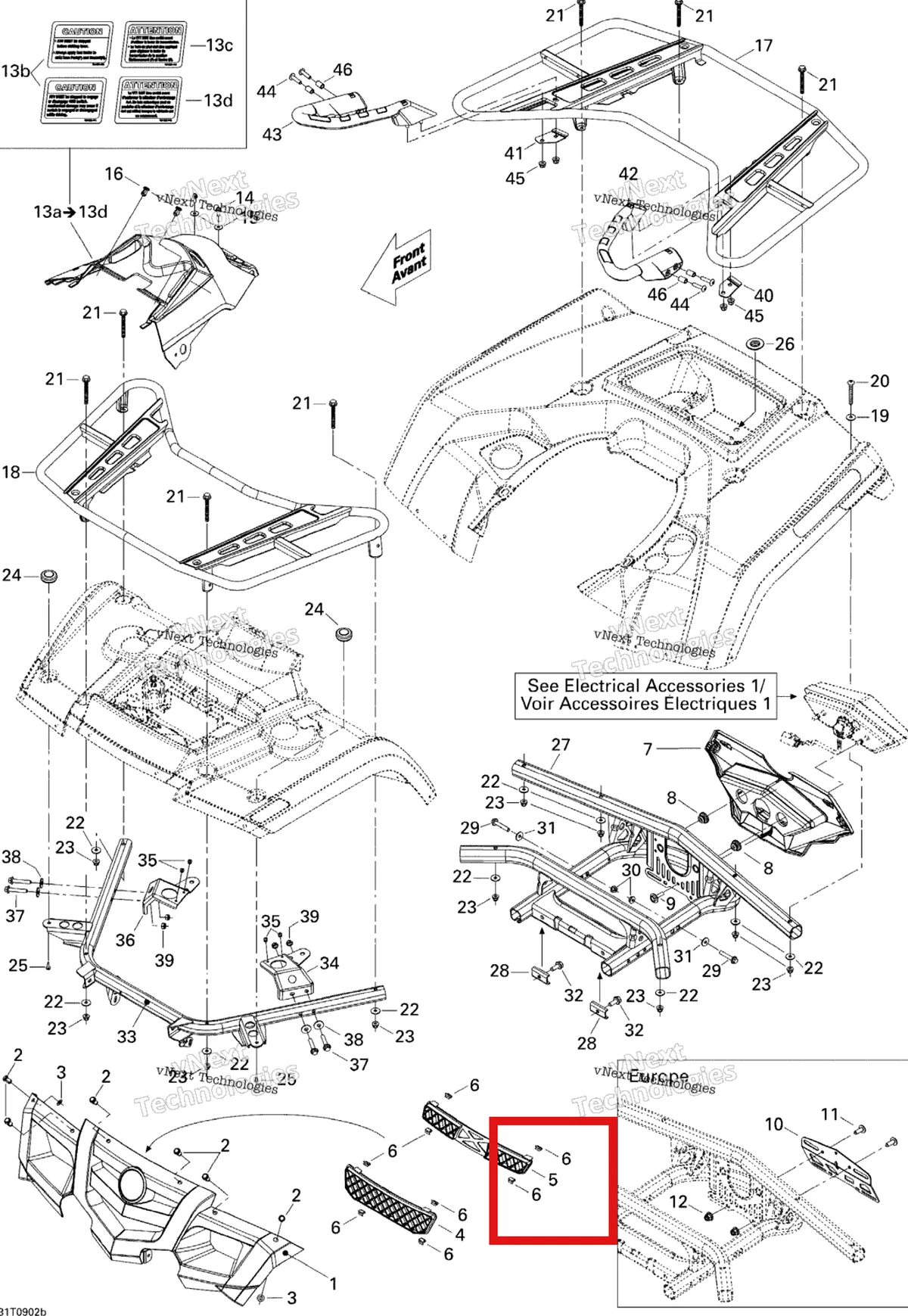 Деталь 705001901 на схеме узла 2009 Can-Am Outlander Max 400 EFI Body And Accessories 2