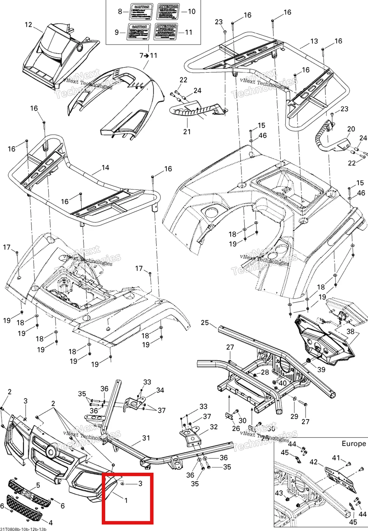 Деталь 705001991 на схеме узла 2008 Can-Am Outlander MAX 800 STD Body And Accessories 2