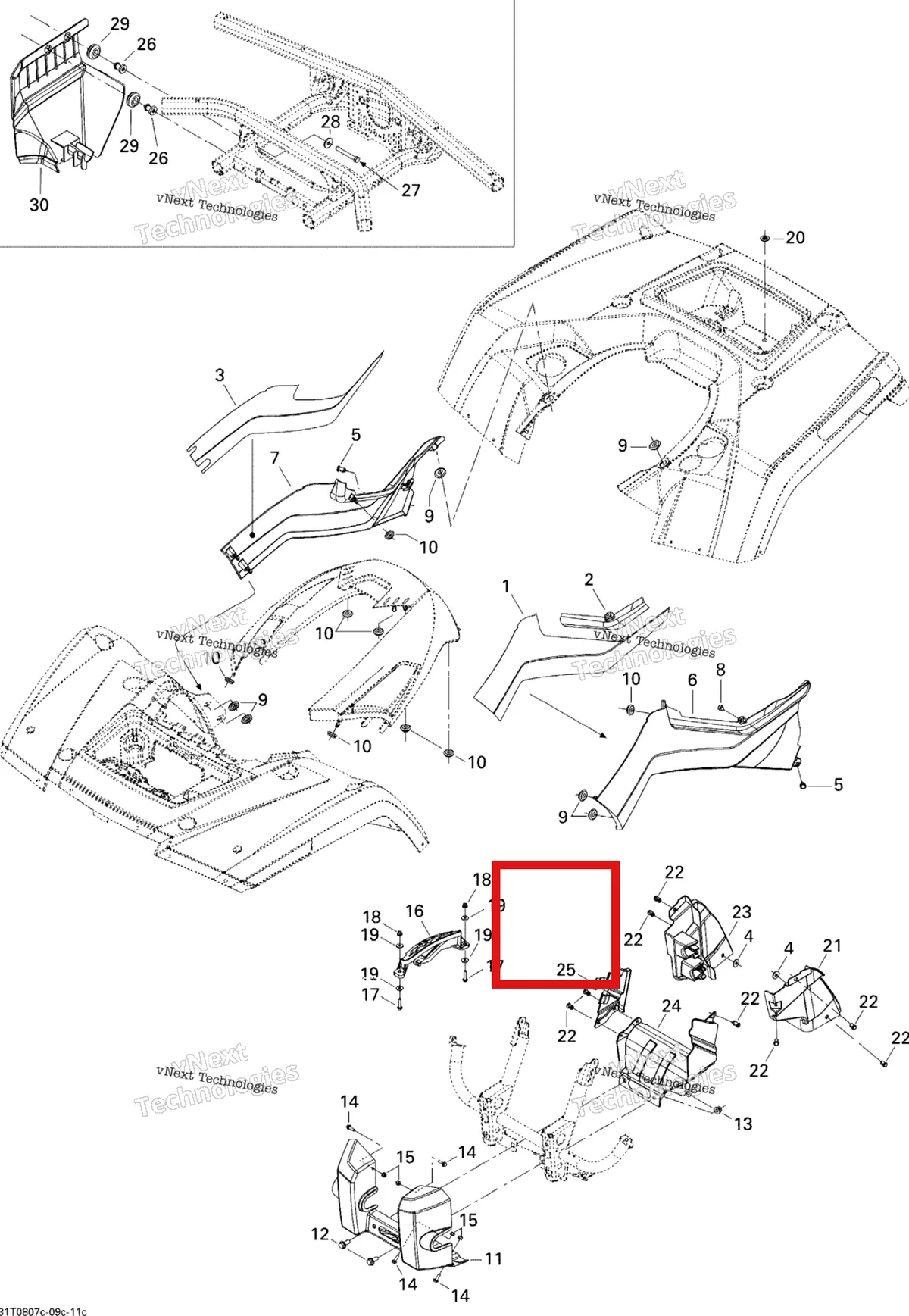 Деталь 705001997 на схеме узла 2008 Can-Am Outlander 500 STD Body And Accessories 3, Std