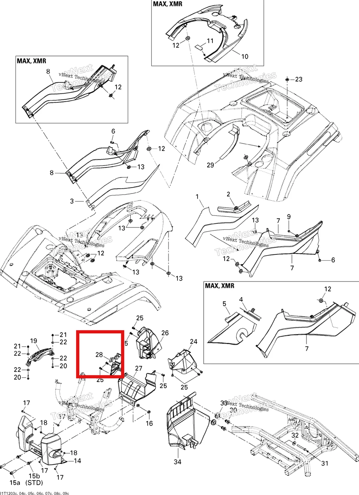 Деталь 705002135 на схеме узла 2012 Can-Am Outlander MAX 650EFI STD, XT & XT-P Body And Accessories 3