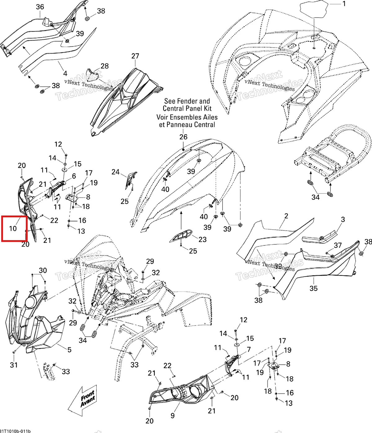 Деталь 705002244 на схеме узла 2010 Can-Am Renegade 500 EFI Body And Accessories 2