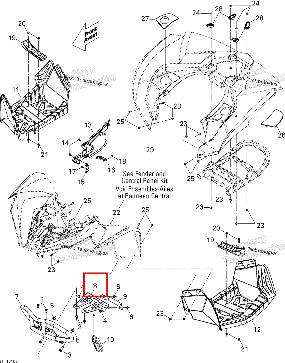 Деталь 705002279 на схеме узла 2012 Can-Am Renagade 500EFI STD Body And Accessories 1