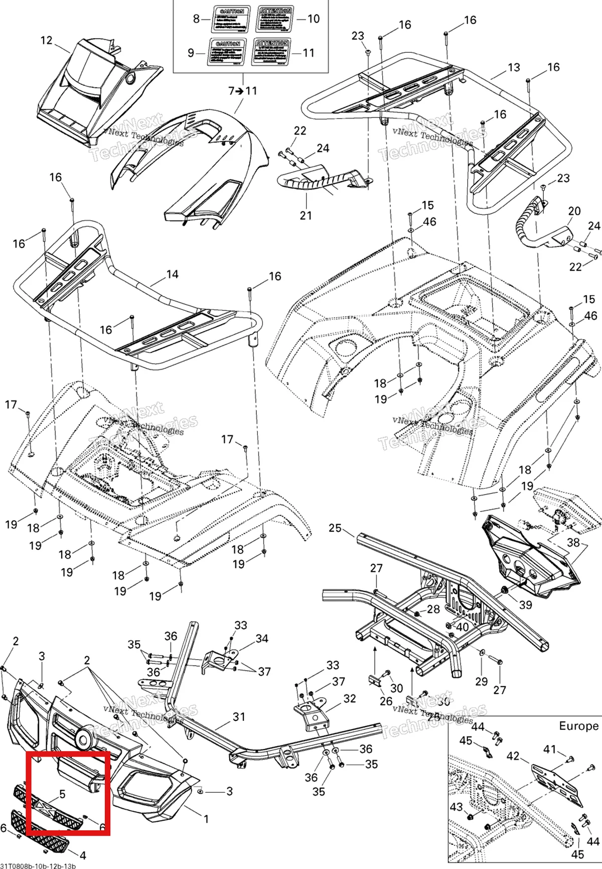 Деталь 705002284 на схеме узла 2008 Can-Am Outlander MAX 800 LTD Body And Accessories 2