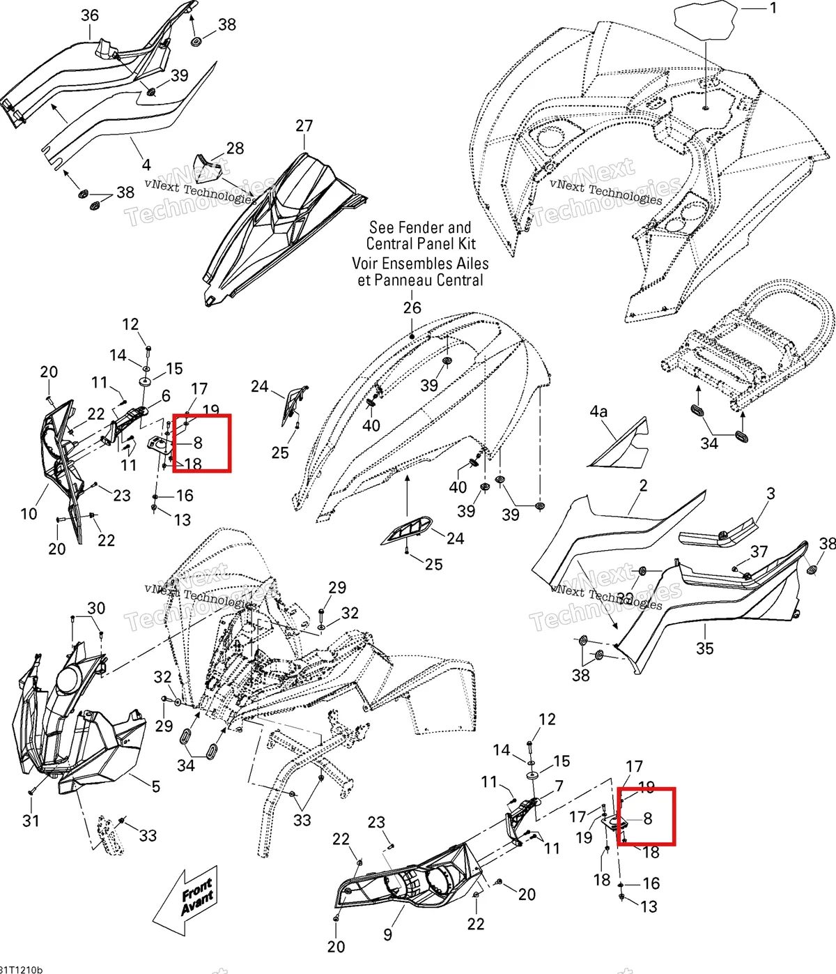 Деталь 705002405 на схеме узла 2012 Can-Am Renagade 500EFI STD Body And Accessories 2
