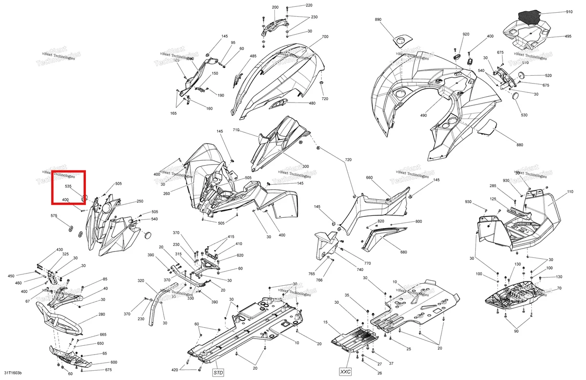 Деталь 705002409 на схеме узла 2016 Can-Am RENEGADE Body And Accessories