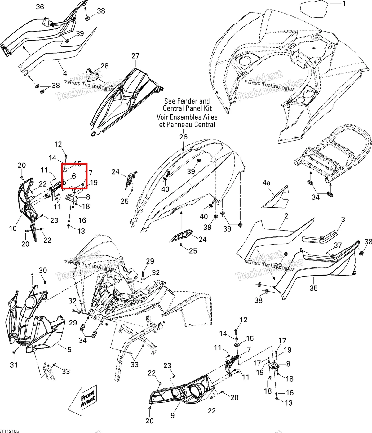 Деталь 705002424 на схеме узла 2012 Can-Am Renagade 500EFI STD Body And Accessories 2