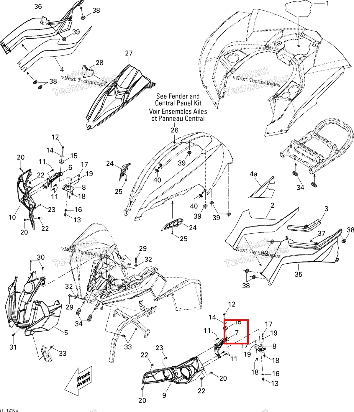 Деталь 705002425 на схеме узла 2012 Can-Am Renagade 500EFI STD Body And Accessories 2