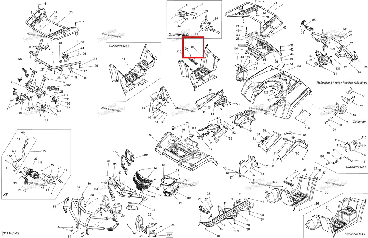 Деталь 705002485 на схеме узла 2014 Can-Am OUTLANDER 400 EFI, STD, XT Body And Accessories