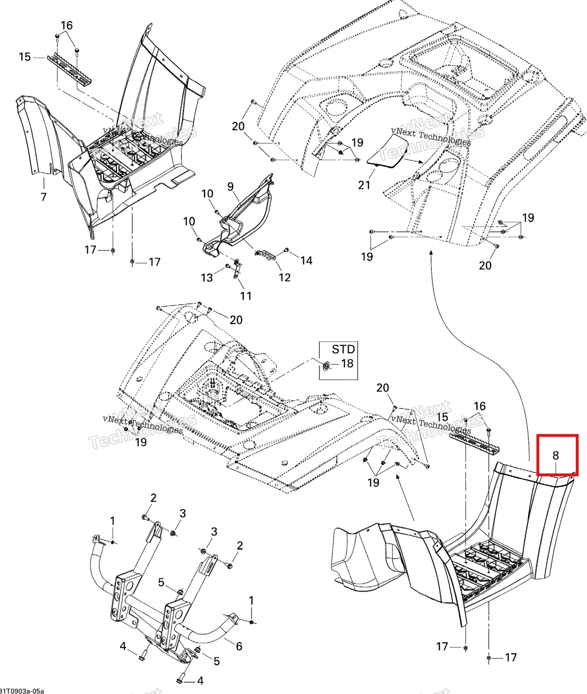 Деталь 705002486 на схеме узла 2009 Can-Am Outlander 650 EFI XT Body And Accessories 1, Xt