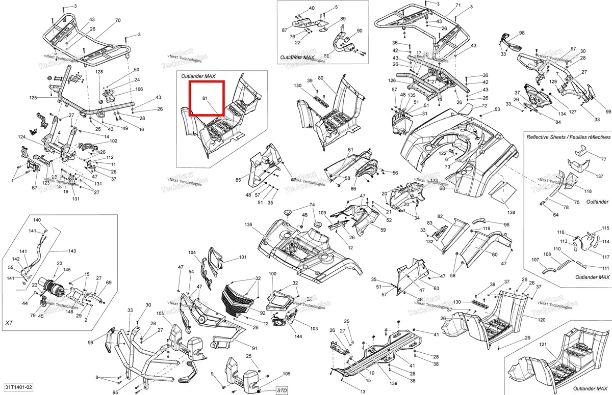 Деталь 705002487 на схеме узла 2014 Can-Am OUTLANDER MAX 400 EFI, STD, XT Body And Accessories