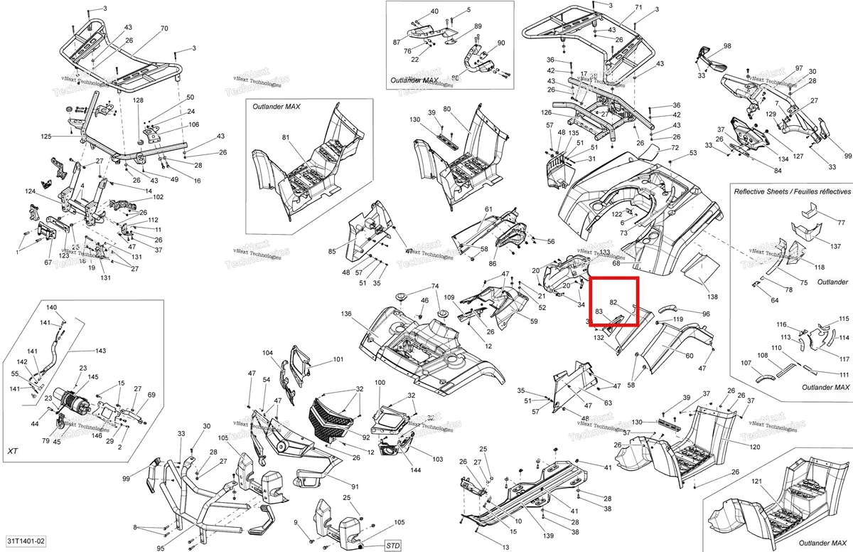 Деталь 705002491 на схеме узла 2014 Can-Am OUTLANDER 400 EFI, STD, XT Body And Accessories