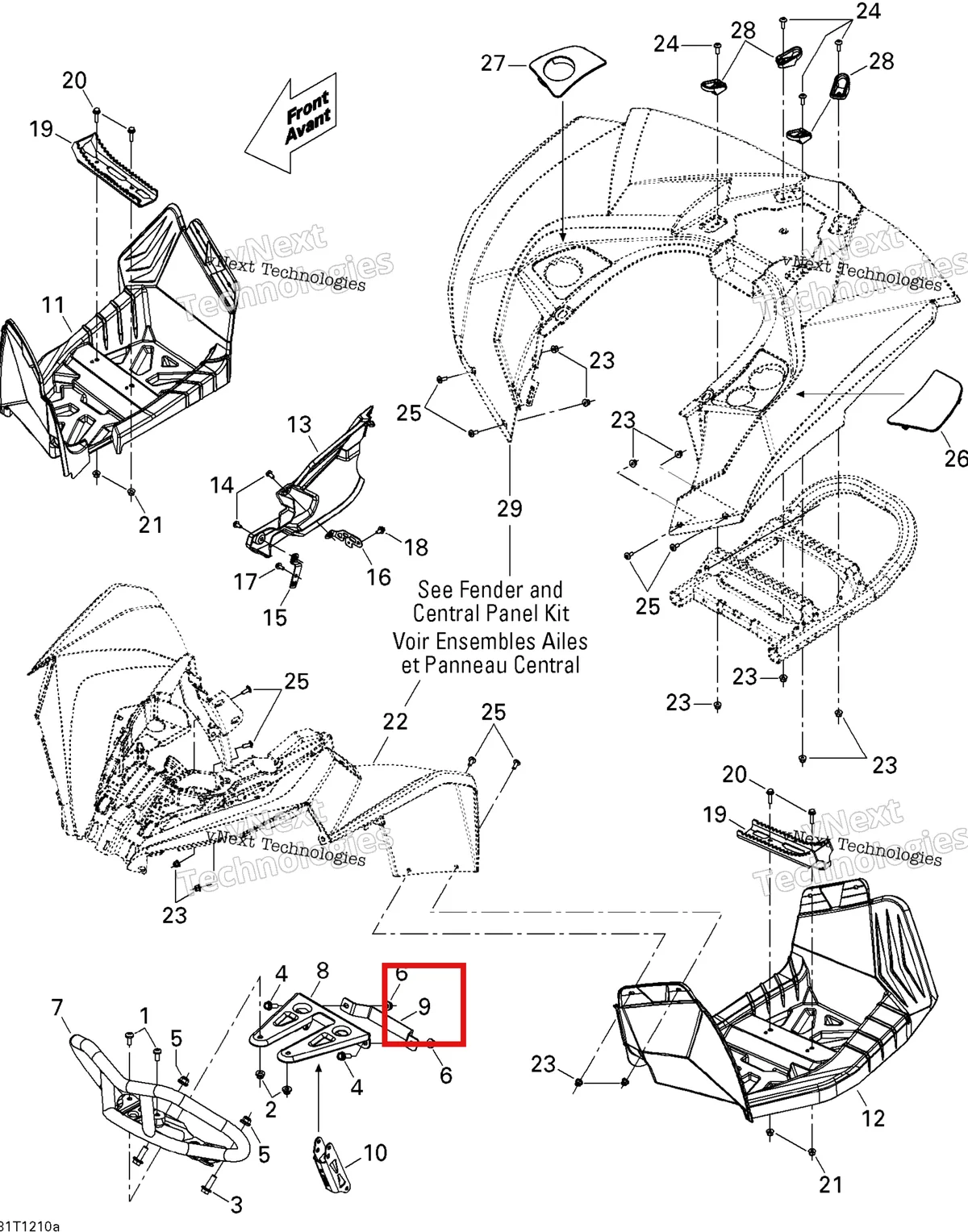 Деталь 705002520 на схеме узла 2012 Can-Am Renagade 500EFI STD Body And Accessories 1
