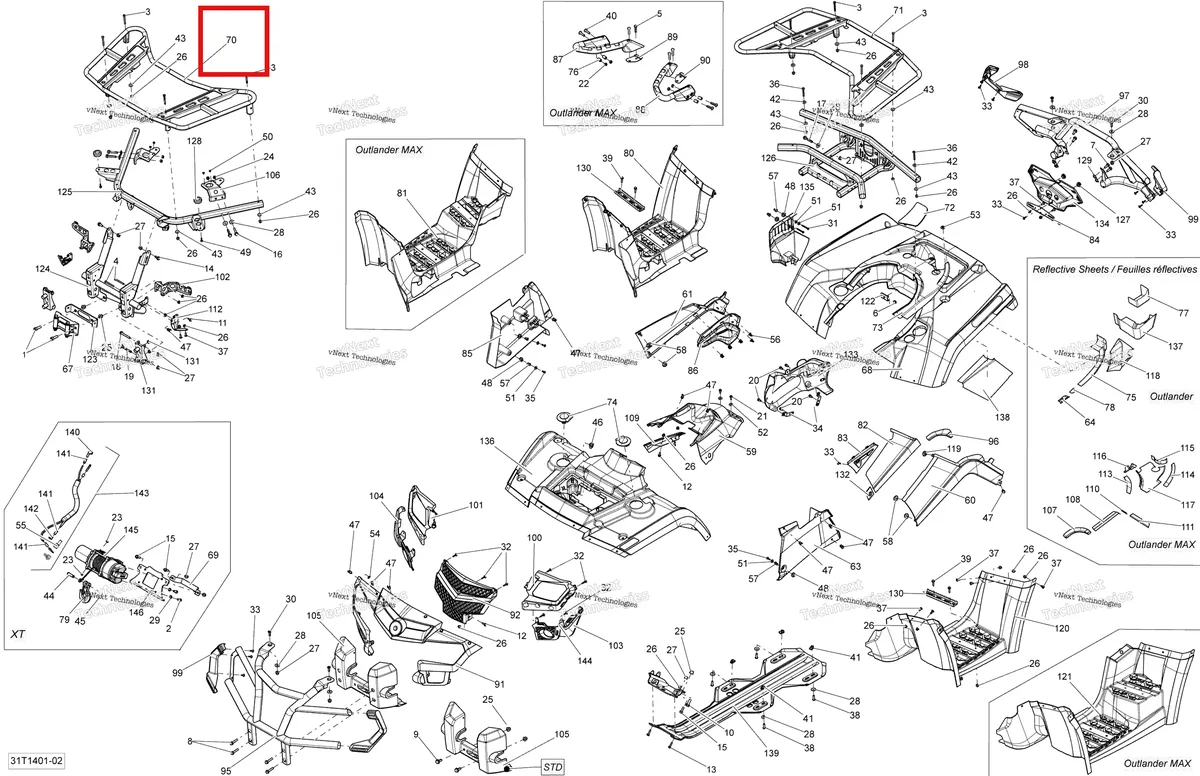 Деталь 705002616 на схеме узла 2014 Can-Am OUTLANDER 400 EFI, STD, XT Body And Accessories