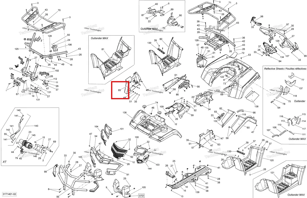 Деталь 705002640 на схеме узла 2014 Can-Am OUTLANDER 400 EFI, STD, XT Body And Accessories