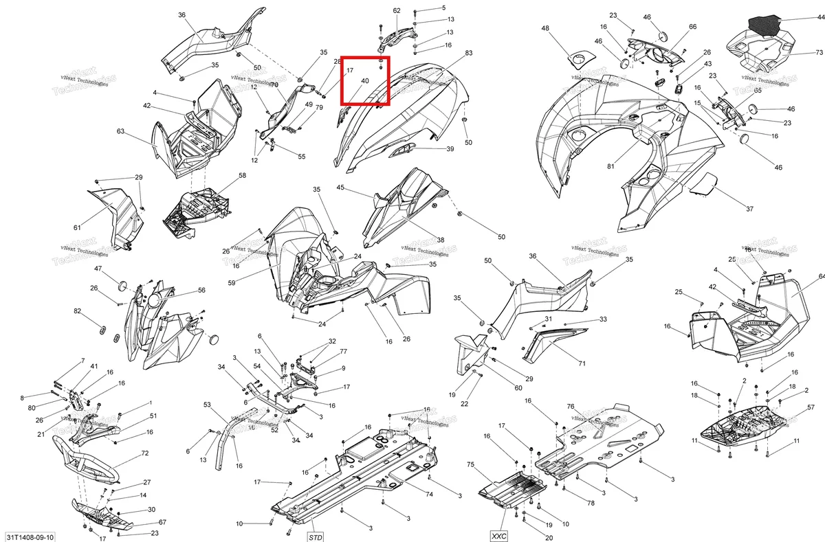 Деталь 705002653 на схеме узла 2014 Can-Am RENEGADE 1000 EFI STD, XXC Body And Accessories