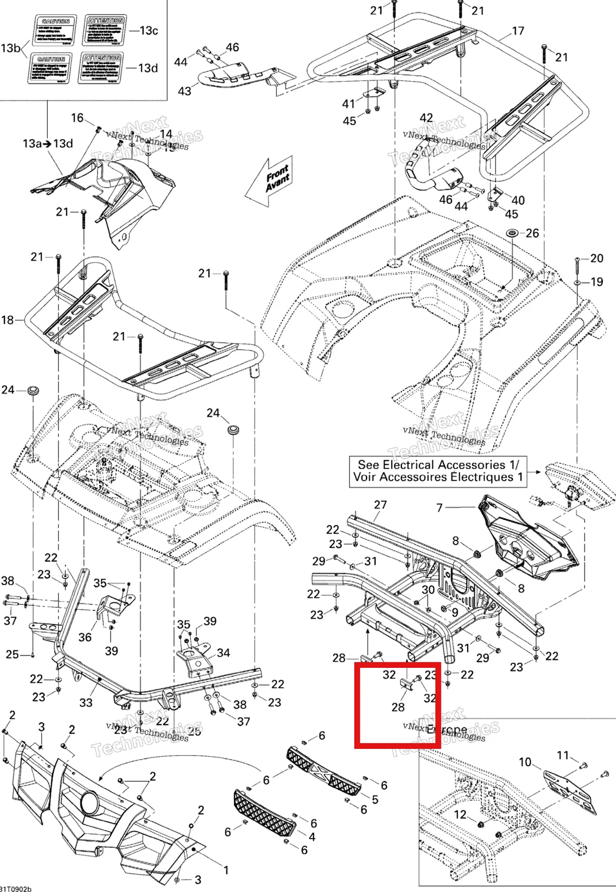 Деталь 705002668 на схеме узла 2009 Can-Am Outlander Max 400 EFI Body And Accessories 2