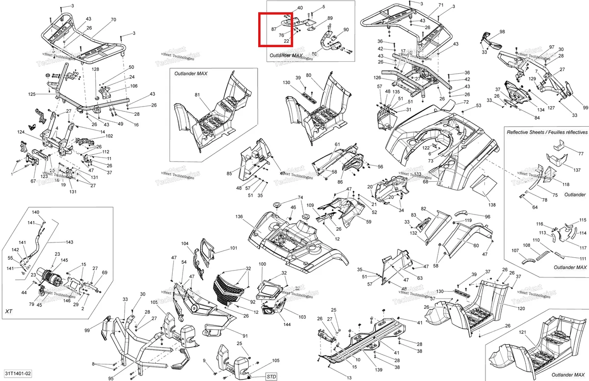 Деталь 705002699 на схеме узла 2014 Can-Am OUTLANDER MAX 400 EFI, STD, XT Body And Accessories