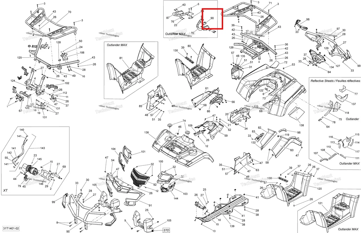 Деталь 705002762 на схеме узла 2014 Can-Am OUTLANDER MAX 400 EFI, STD, XT Body And Accessories